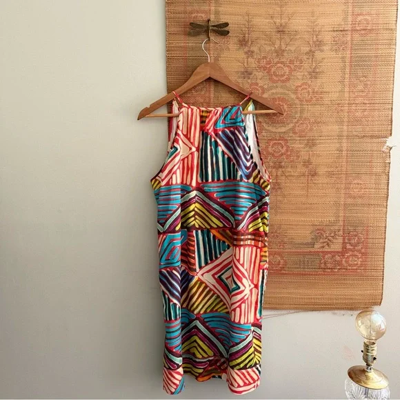 J. Crew Collection Geo Brushstroke Cotton Multi-color Sundress - Picture 6 of 6